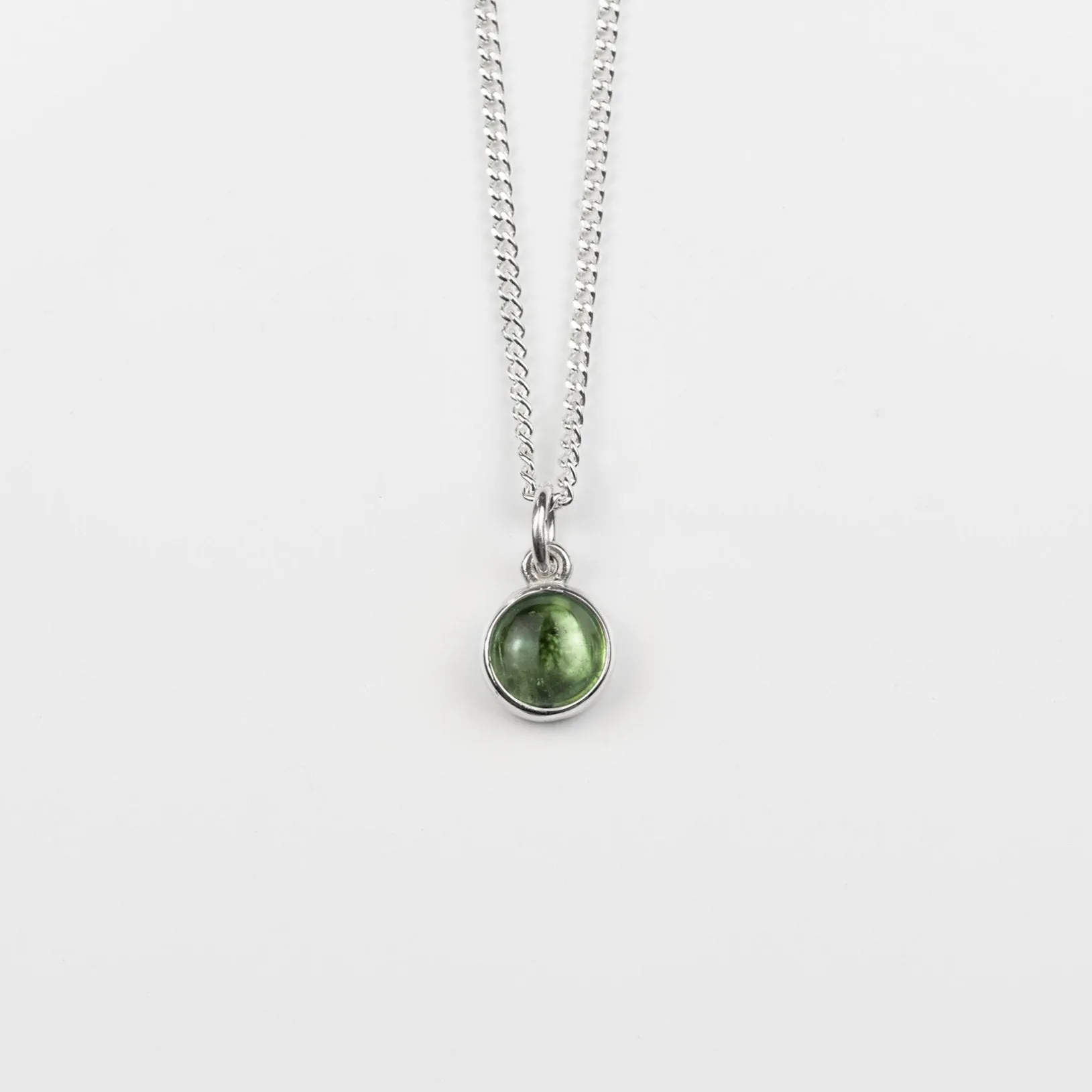 Green Tourmaline Single Gemstone Pendant