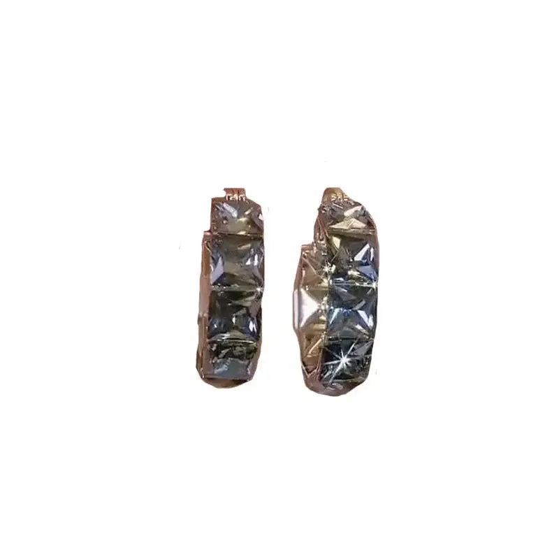 Grey Crystal Ring Earrings
