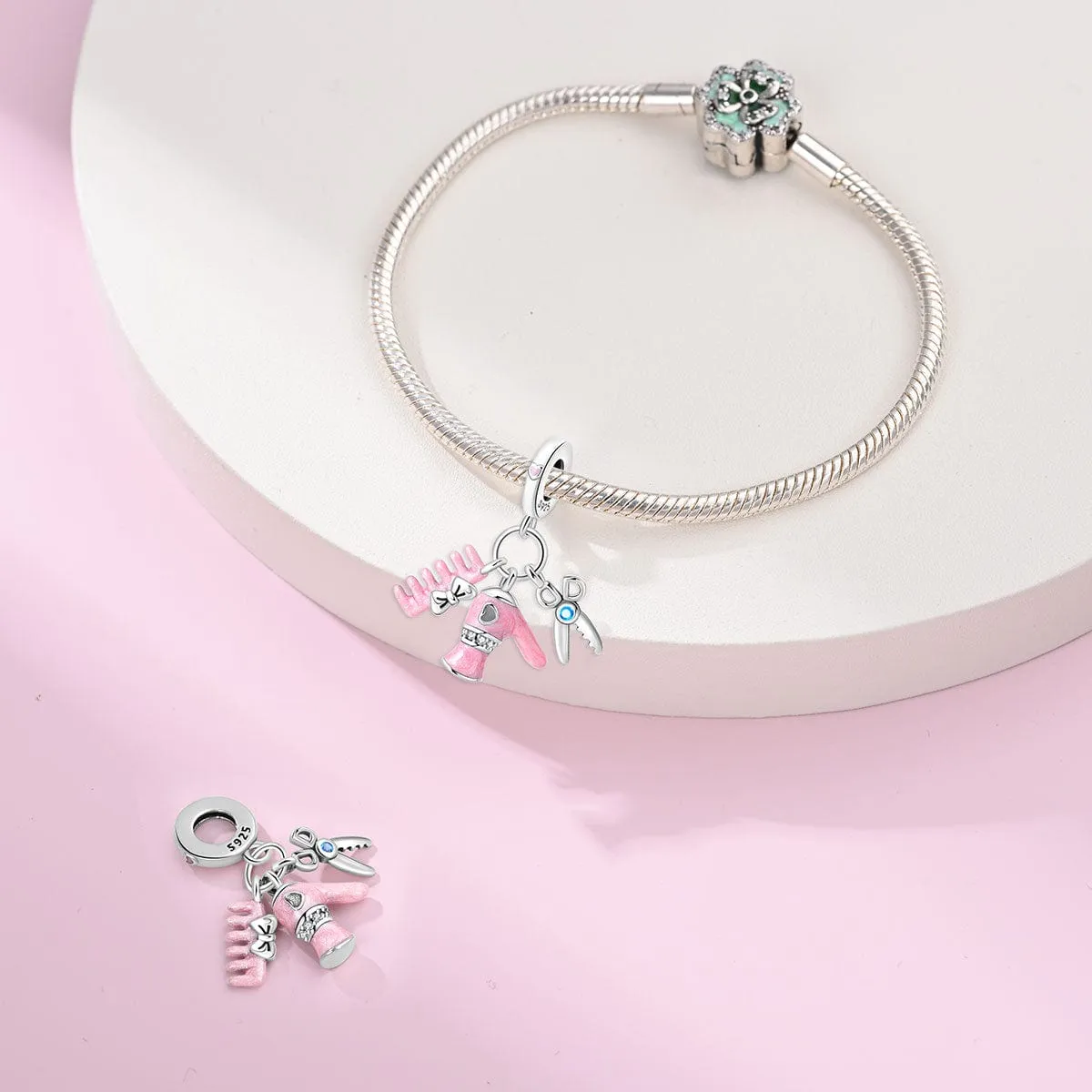 Hairdryer, Comb & Scissors Trio Charm