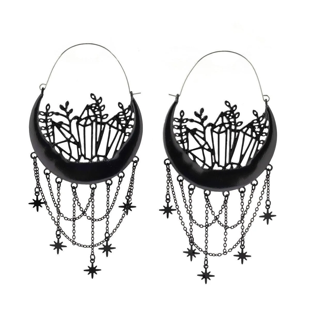 Halloween Earrings Flower Hollow Tassel Stud Earrings – Elegant and Festive