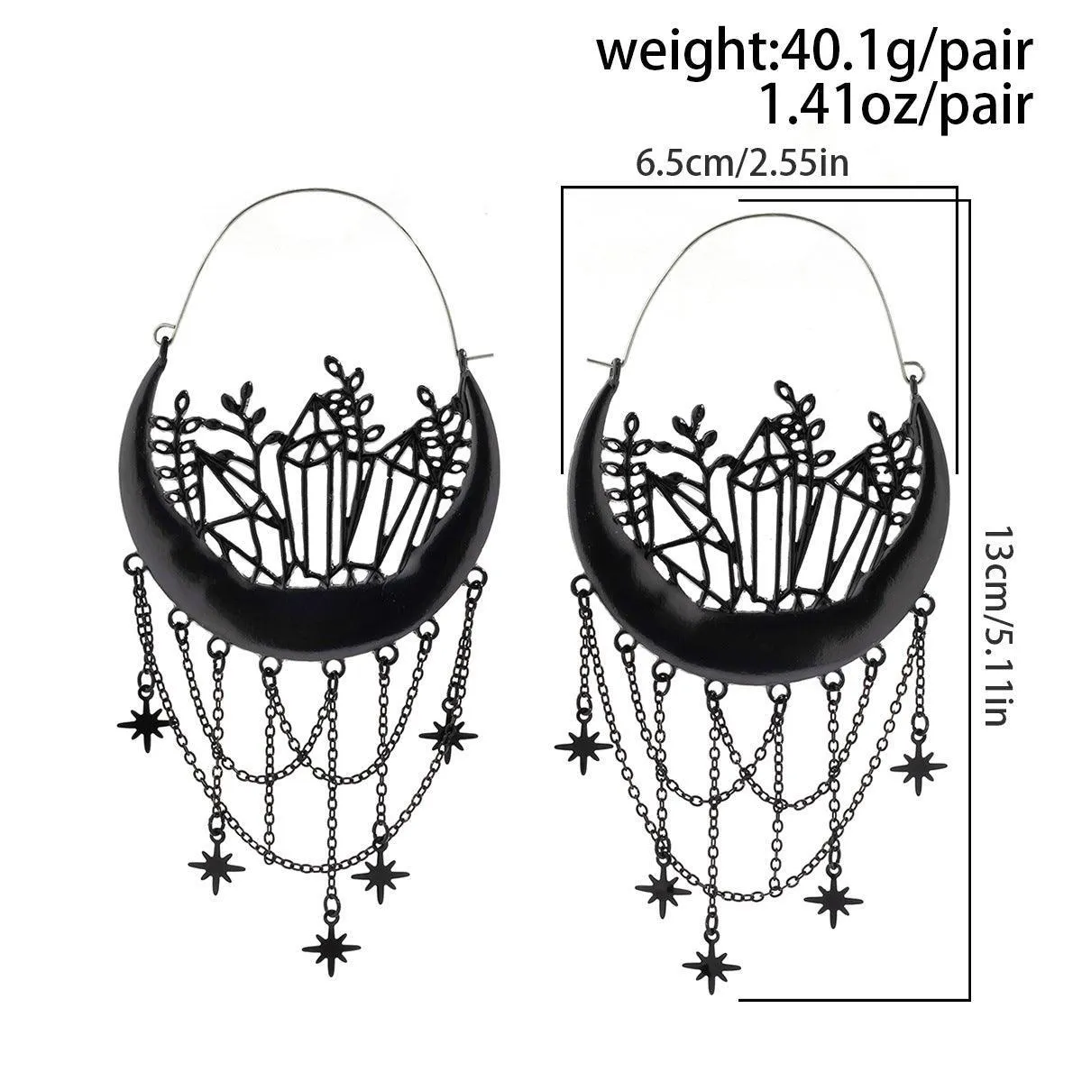 Halloween Earrings Flower Hollow Tassel Stud Earrings – Elegant and Festive