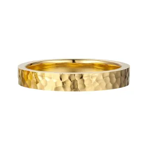Hammered Texture Band Ring – 18K Gold-Plated, Classic & Tarnish-Resistant
