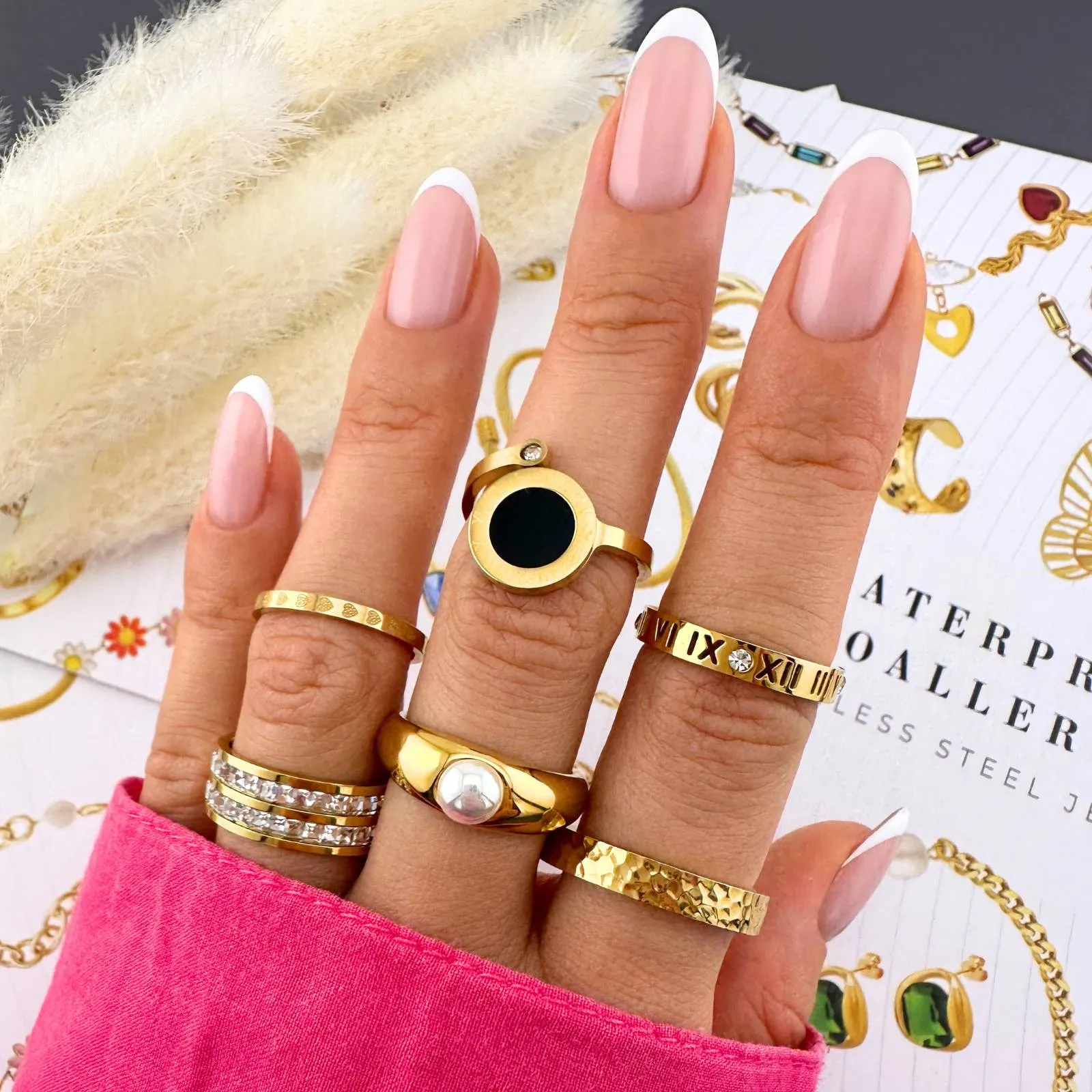 Hammered Texture Band Ring – 18K Gold-Plated, Classic & Tarnish-Resistant