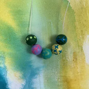 Hand-painted necklace – Berit