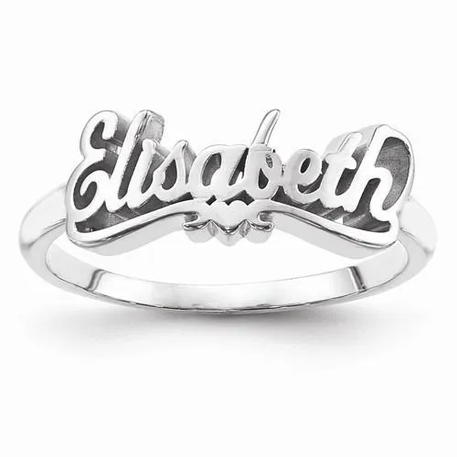Heart Casted Name Ring