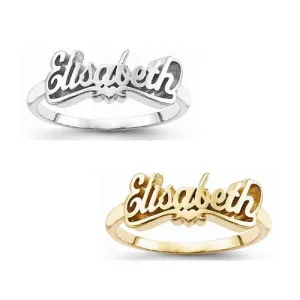Heart Casted Name Ring