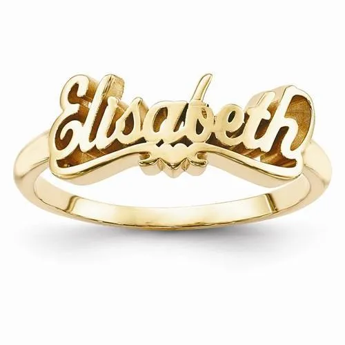 Heart Casted Name Ring