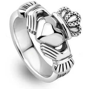 Heavy MENS Sterling Silver Claddagh Ring S-S21070