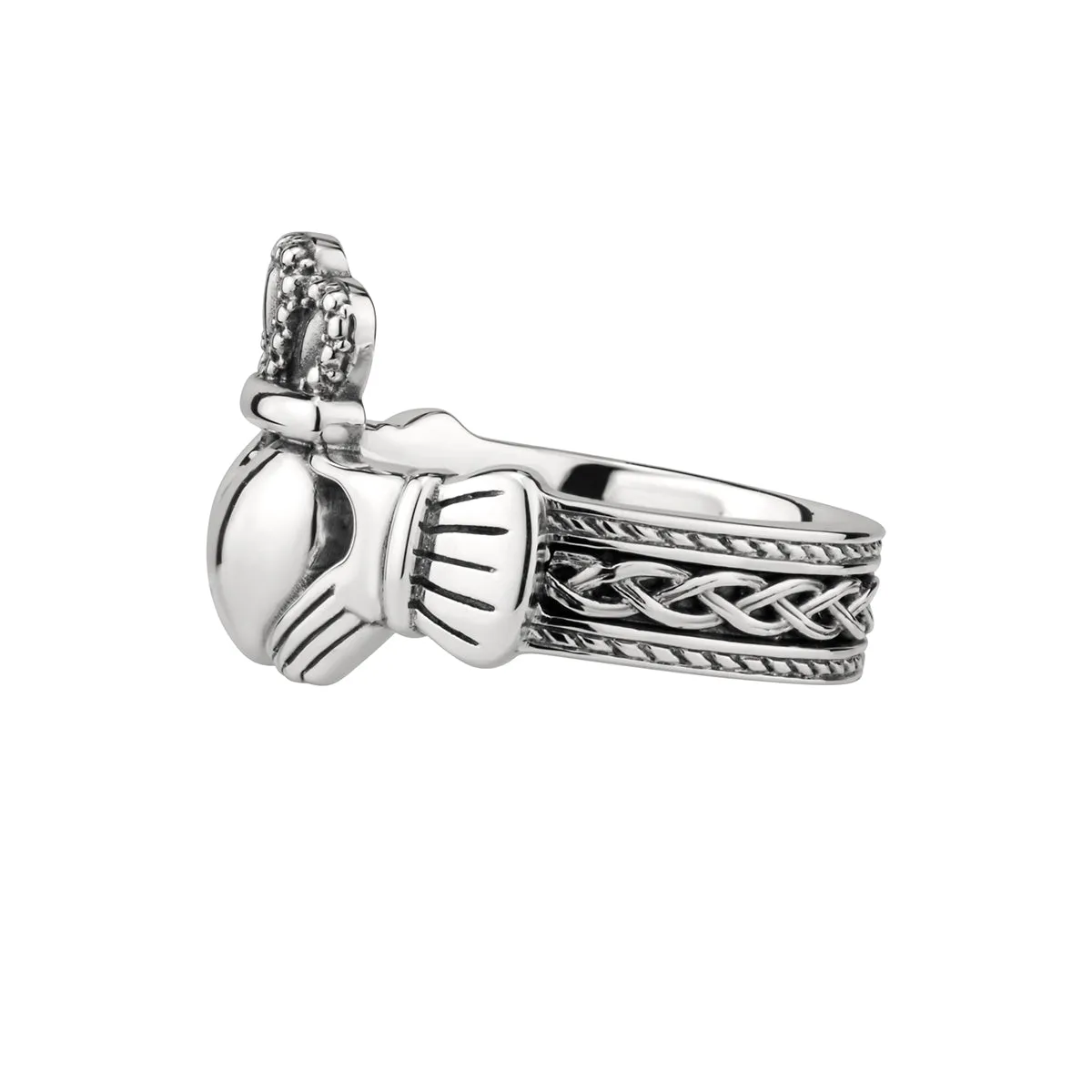 Heavy MENS Sterling Silver Claddagh Ring S-S21070