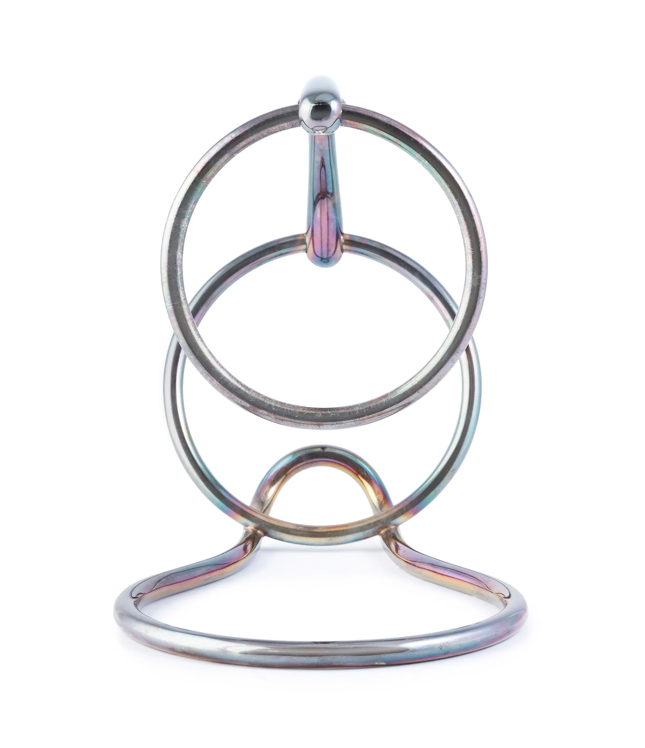 Hermès wine bottle holder | silver-plated with iridescent patina