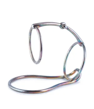 Hermès wine bottle holder | silver-plated with iridescent patina