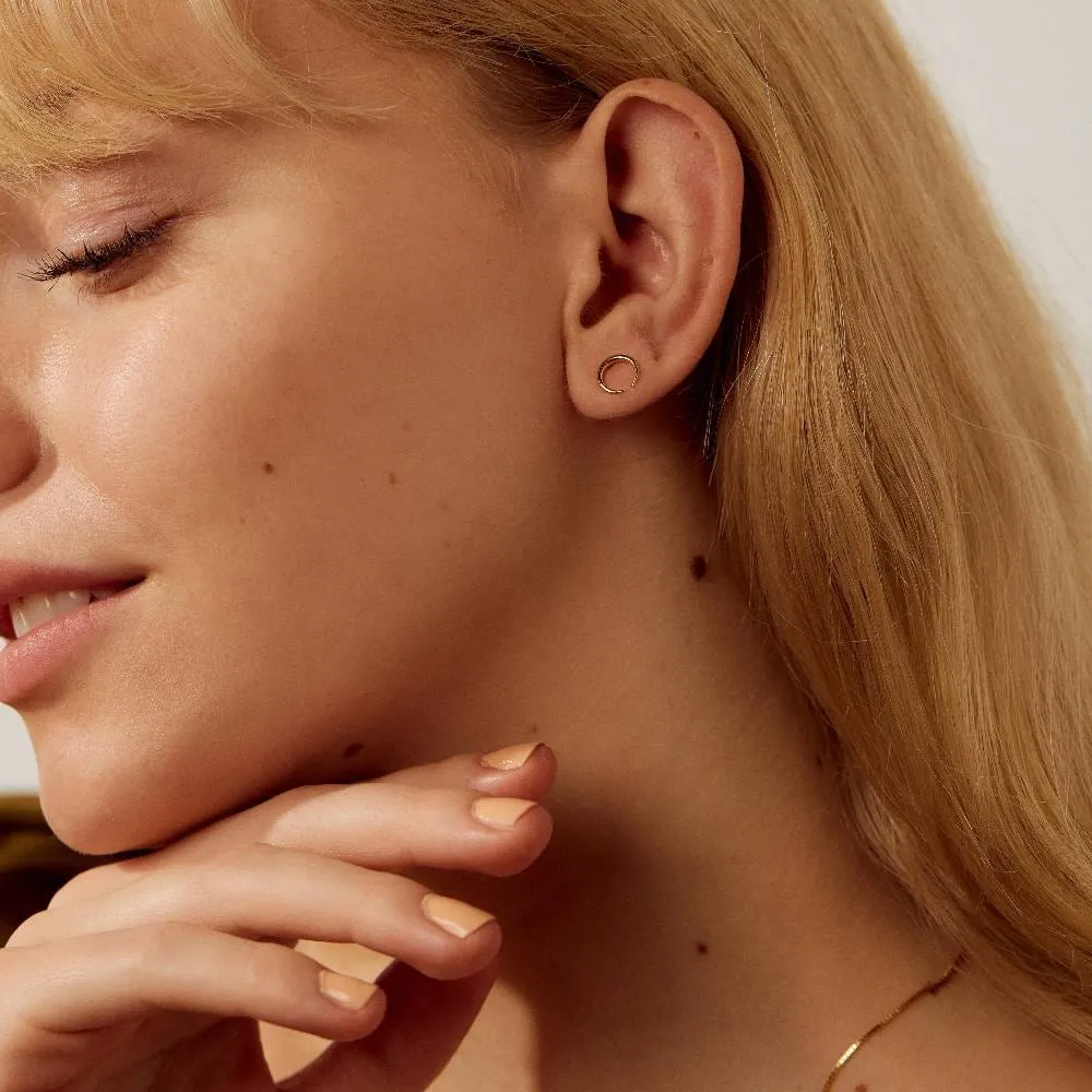 Horn Charm Stud Earrings