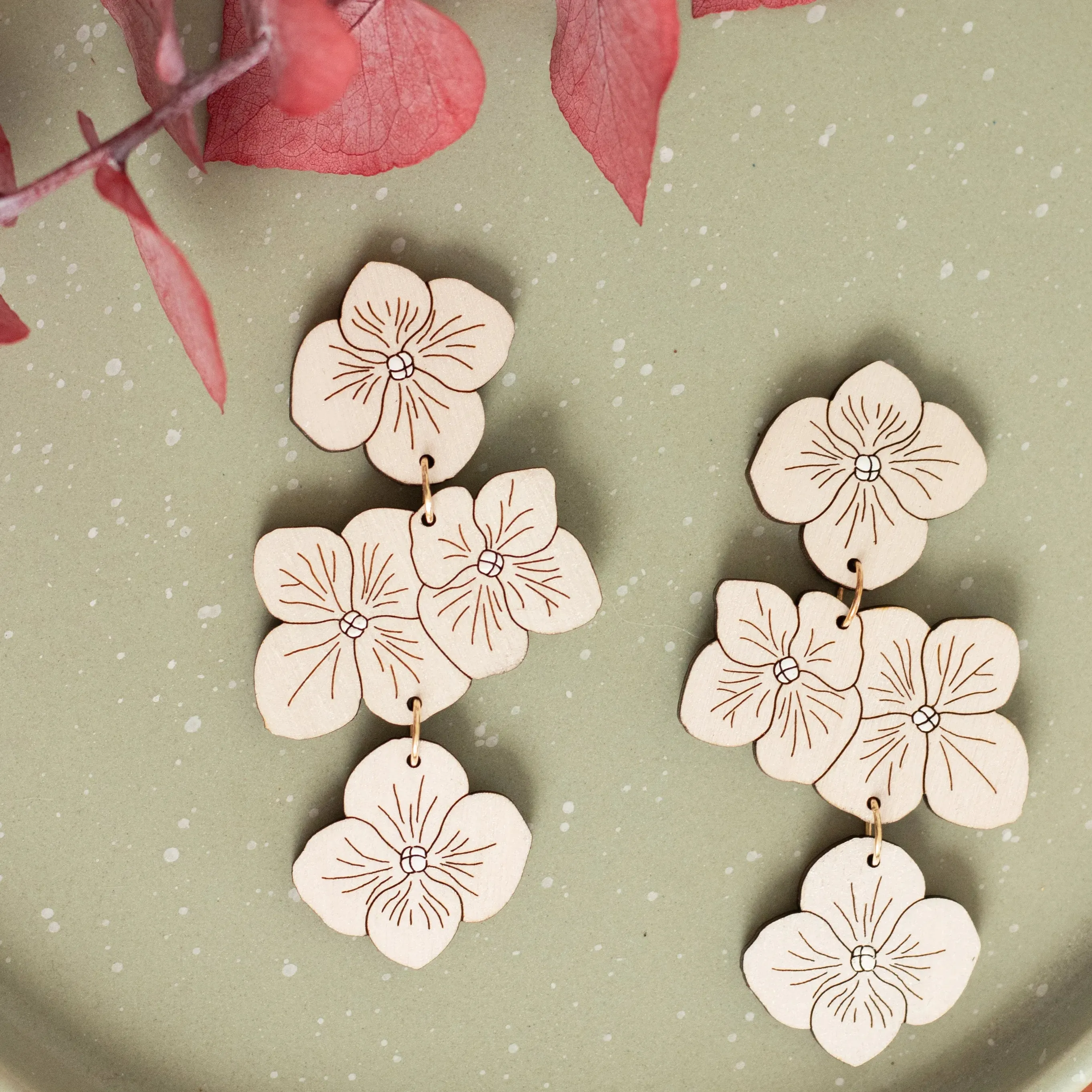 Hydrangea Statement Earrings - White by LE CHIC MIAMI
