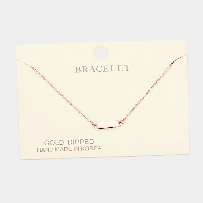 iLLASPARKZ Gold Dipped Bar Charm Bracelet