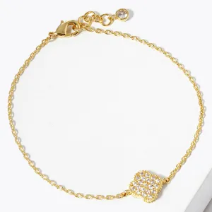 iLLASPARKZ Gold Dipped CZ Quatrefoil Charm Bracelet