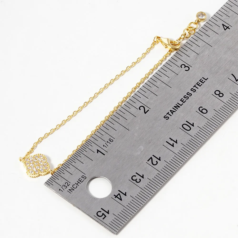 iLLASPARKZ Gold Dipped CZ Quatrefoil Charm Bracelet