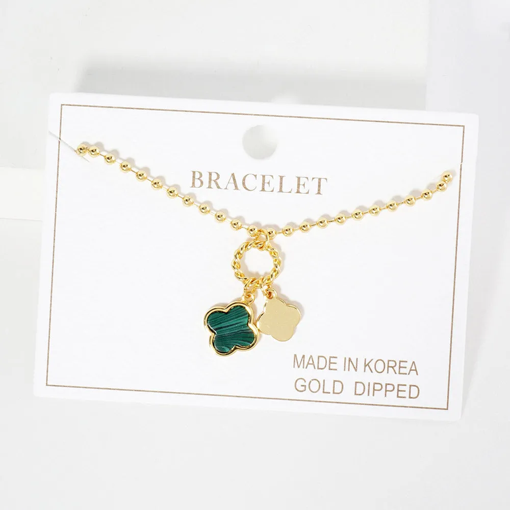 iLLASPARKZ Gold Dipped Double Quatrefoil Charm Bracelet