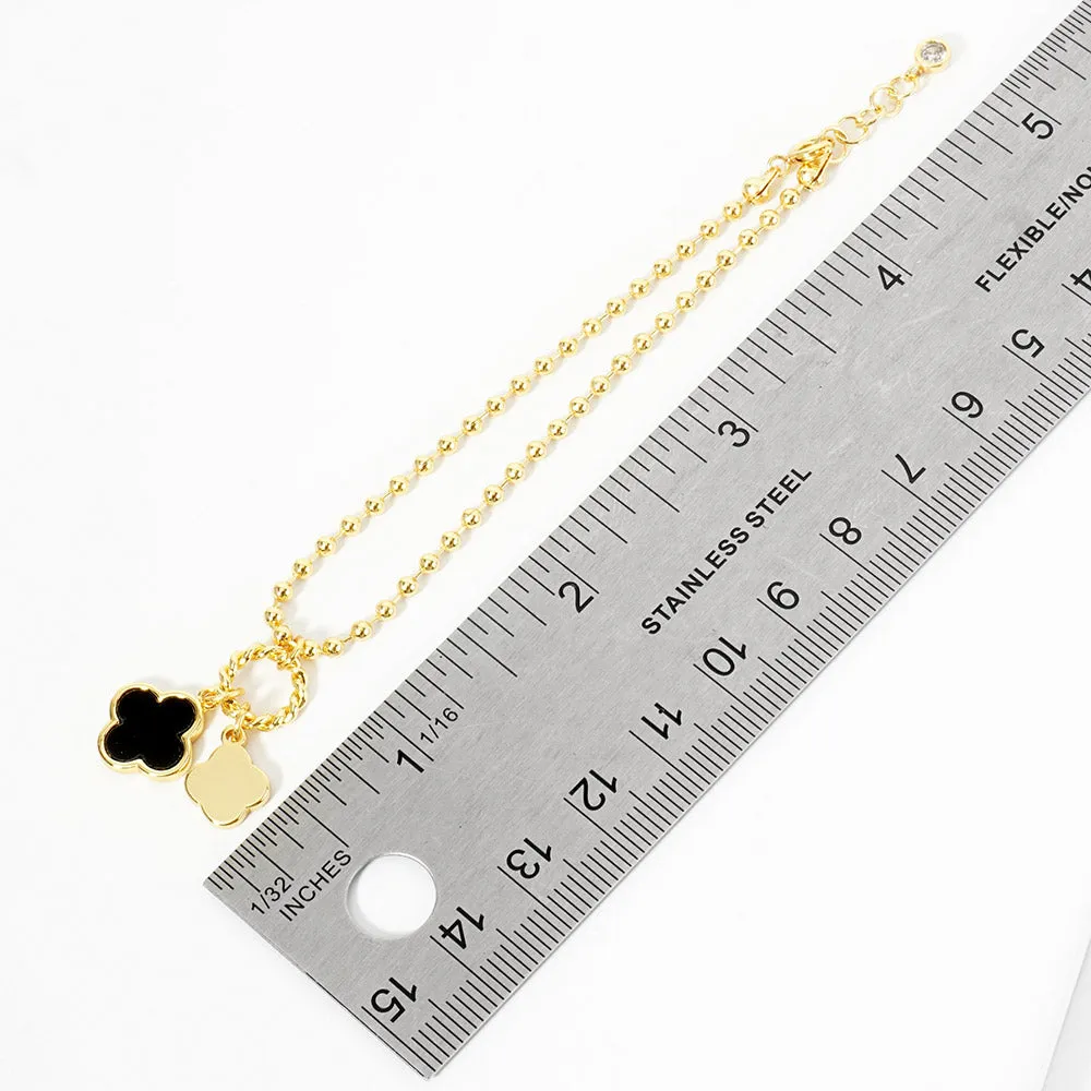iLLASPARKZ Gold Dipped Double Quatrefoil Charm Bracelet