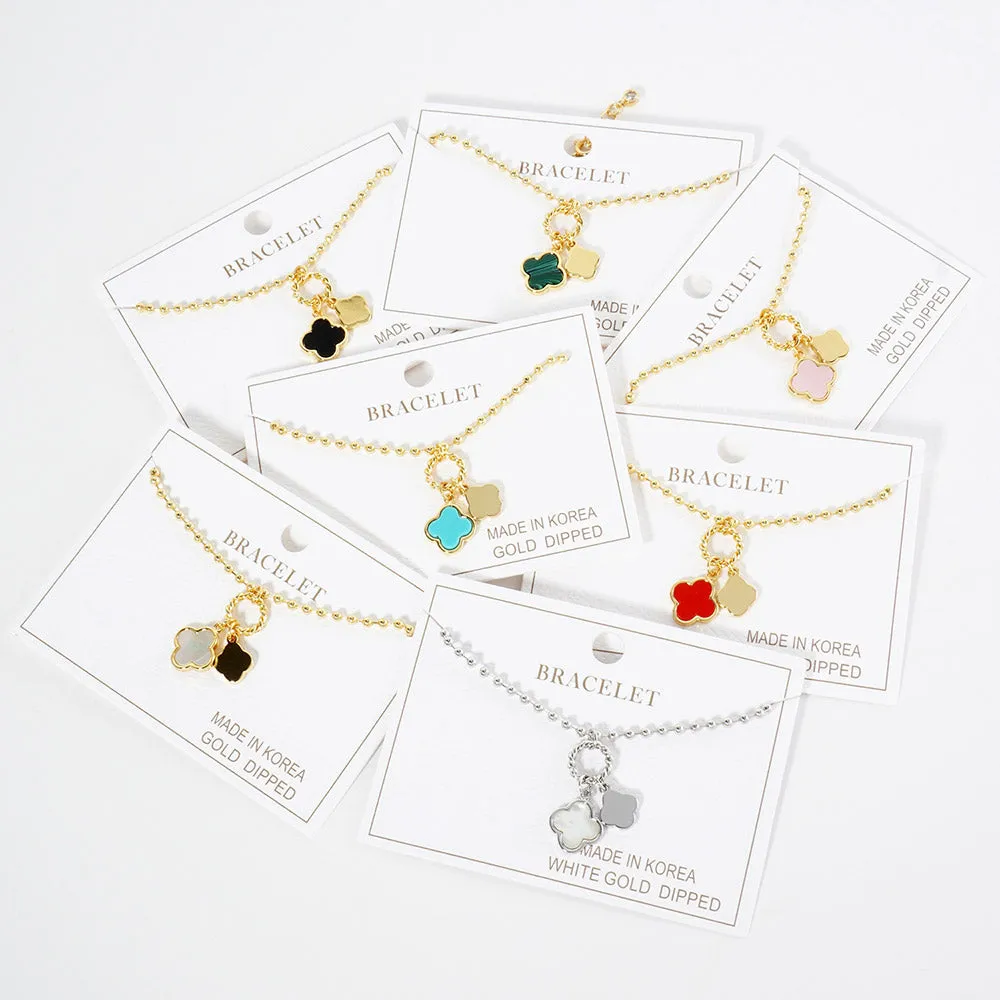 iLLASPARKZ Gold Dipped Double Quatrefoil Charm Bracelet