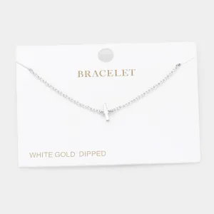 iLLASPARKZ -I- White Gold Dipped Metal Monogram Charm Bracelet