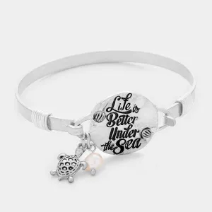 iLLASPARKZ 'Life is better under the sea' message charm bracelet