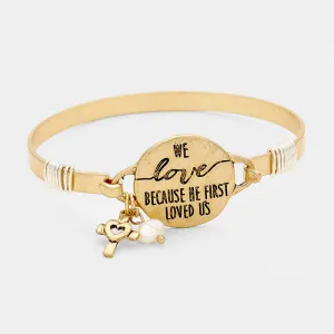 iLLASPARKZ "We love Because he first loved us" Charm Bracelet