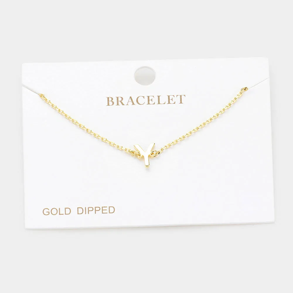 iLLASPARKZ -Y- Gold Dipped Metal Monogram Charm Bracelet