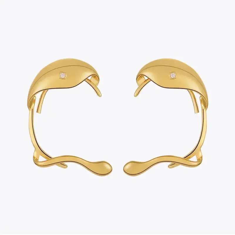 Irregular Clip On Zircons Earrings