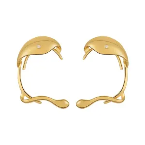 Irregular Clip On Zircons Earrings