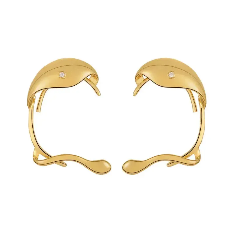 Irregular Clip On Zircons Earrings