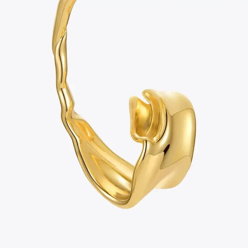Irregular Ear Cuff Gold Earrings