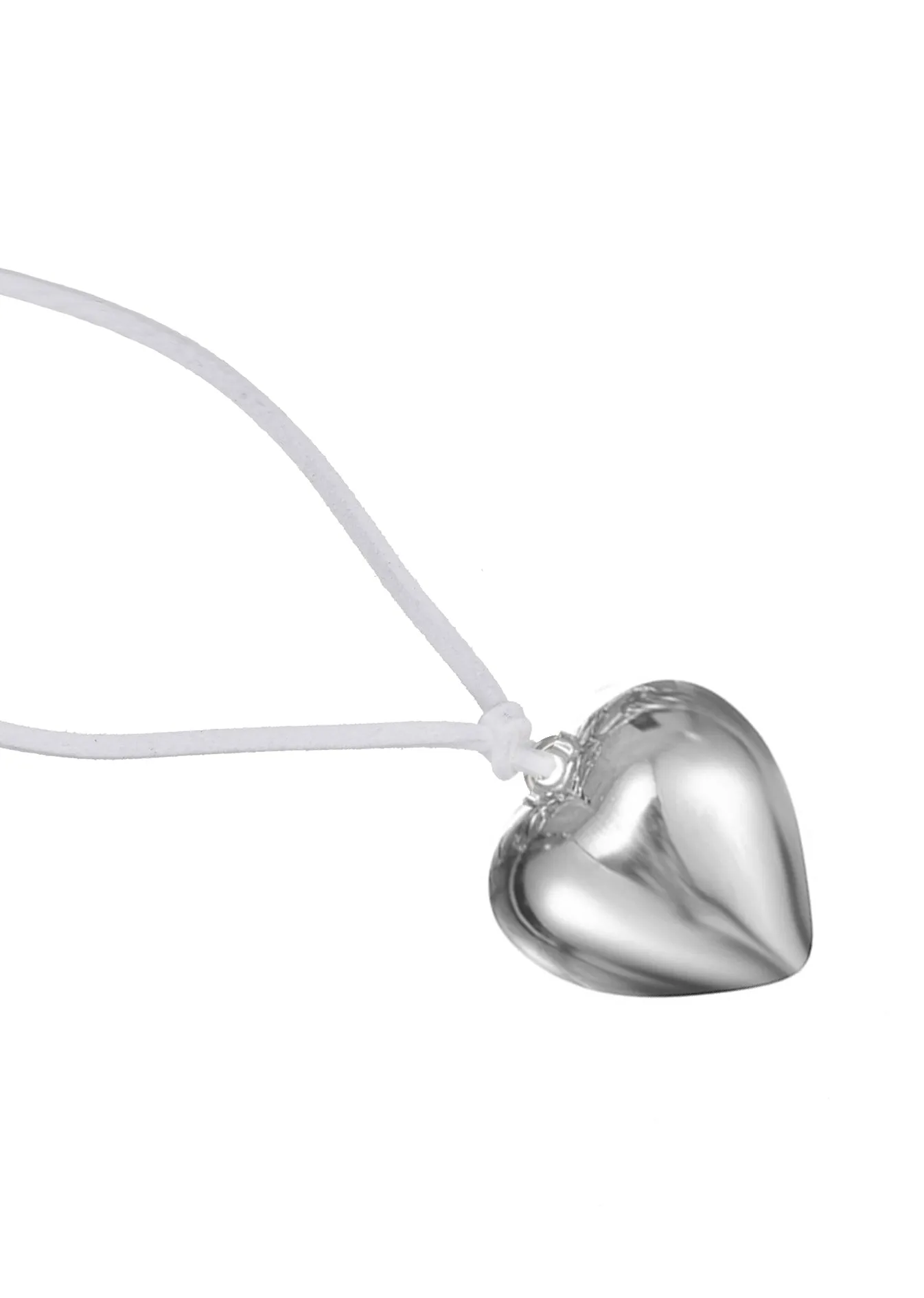 Isabelle White Velvet Heart Necklace