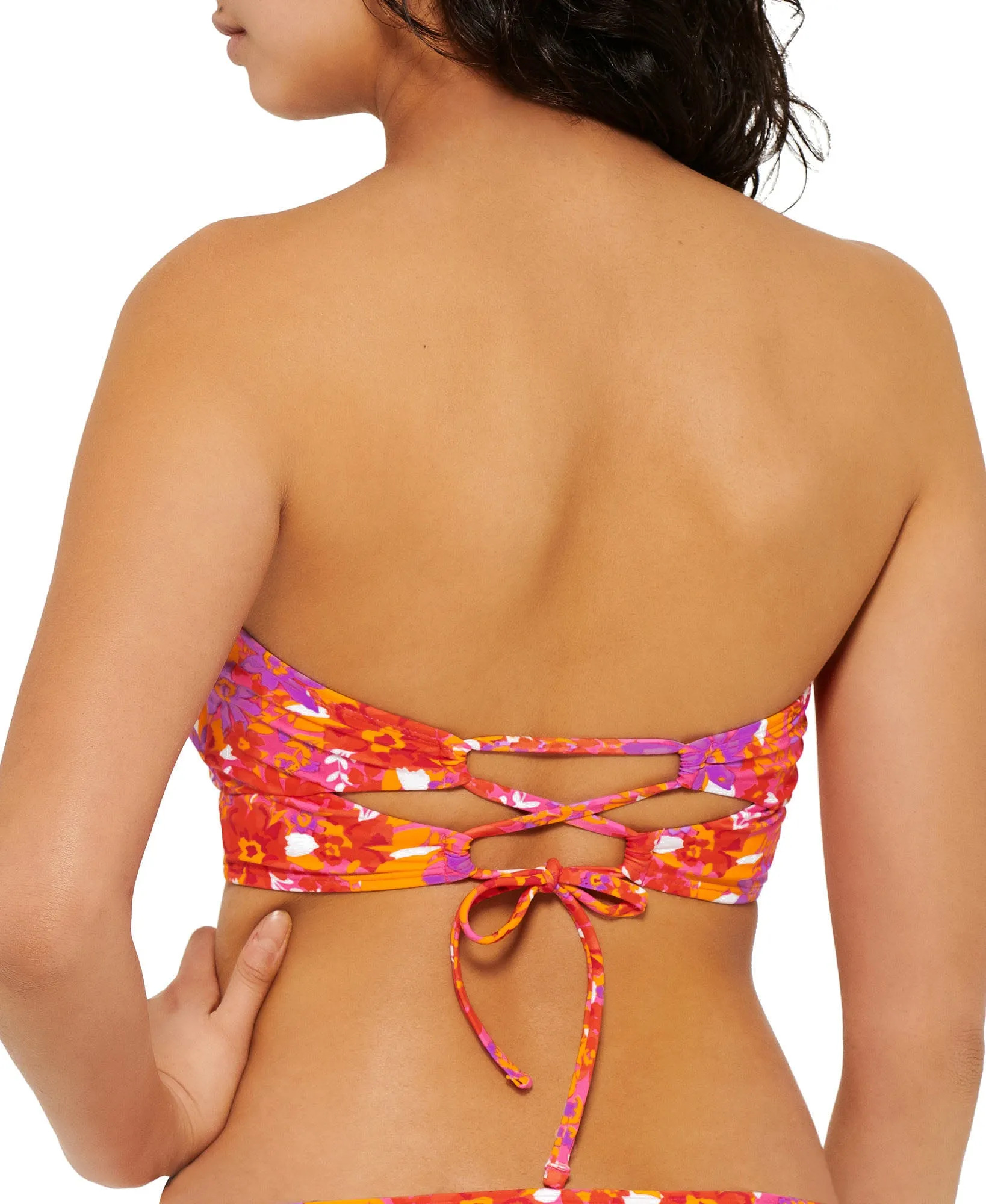 Juniors' Bold Bouquet Printed Cutout Bikini Top