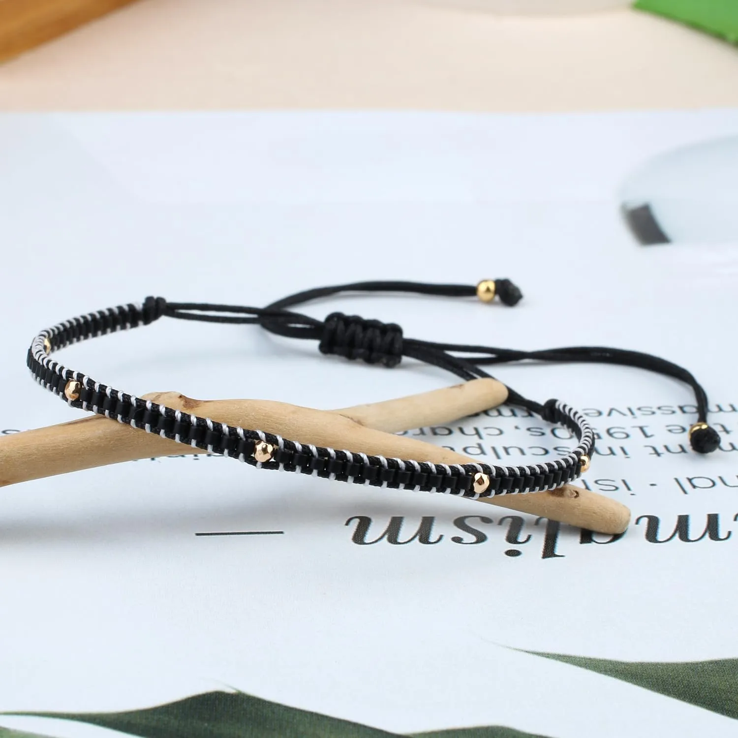 KELITCH Clear Miyuki Beaded Bracelets Handmade Friendship Strand Bracelets Charm Adjustment Bracelets Jewelry For Women