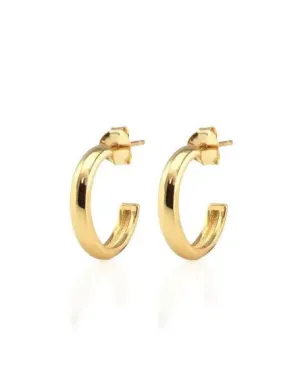 Kris Nations Hollow Hoop Earrings, 15mm - Gold
