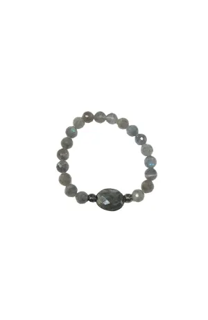 Lab Gunmetal Pendant Bracelet