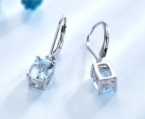 Ladies 925 Sterling Silver Topaz Pendant Earring