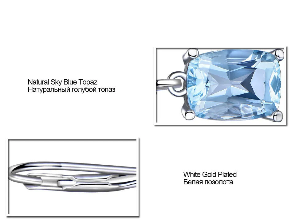 Ladies 925 Sterling Silver Topaz Pendant Earring