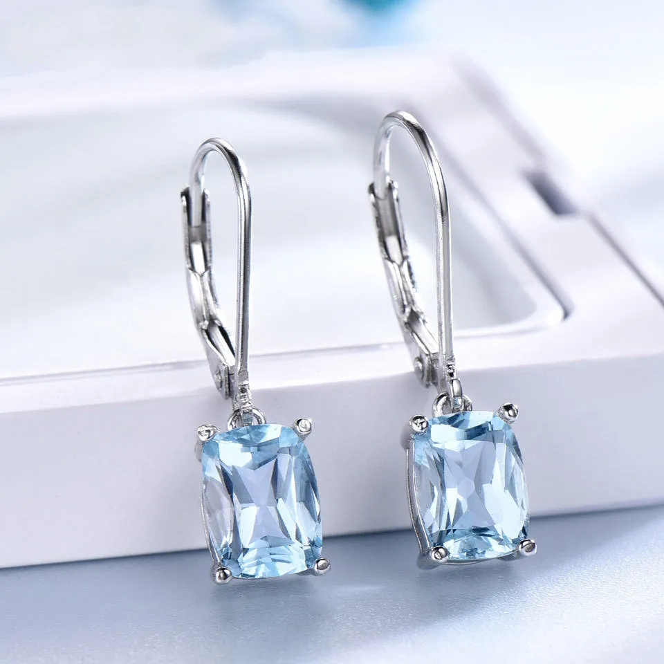 Ladies 925 Sterling Silver Topaz Pendant Earring
