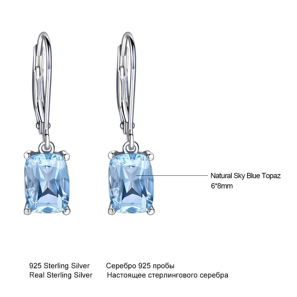 Ladies 925 Sterling Silver Topaz Pendant Earring
