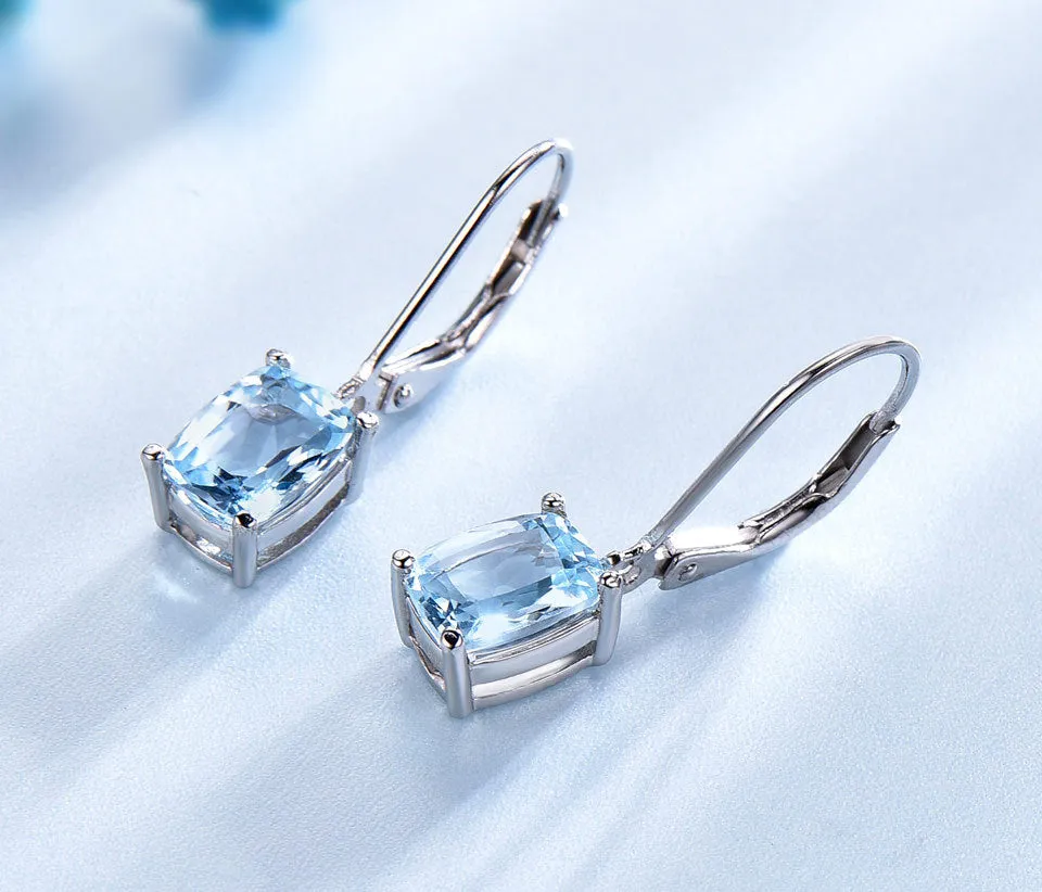 Ladies 925 Sterling Silver Topaz Pendant Earring