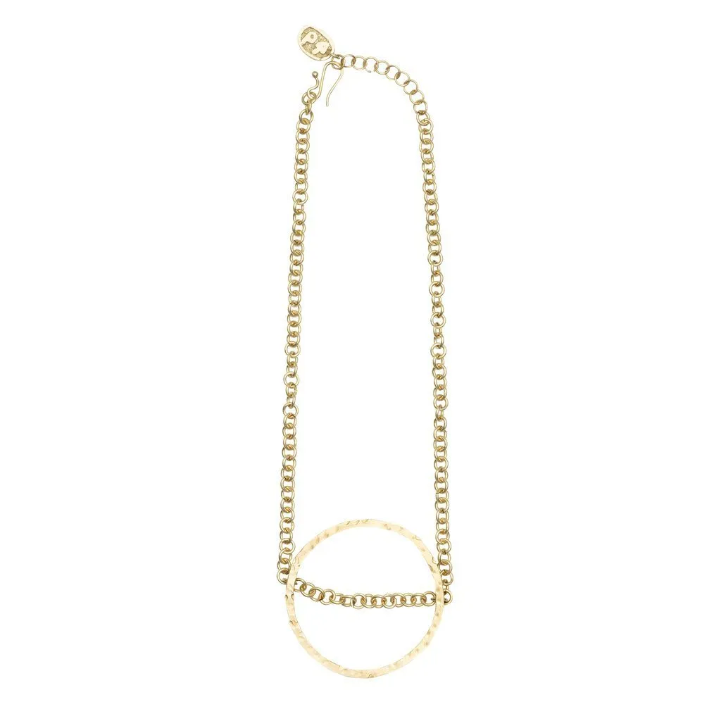 Large Circle Necklace in Brass