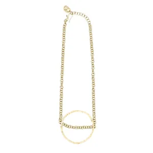 Large Circle Necklace in Brass