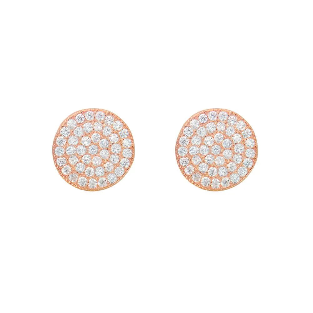 LARGE DISC STUD EARRING, ROSE GOLD