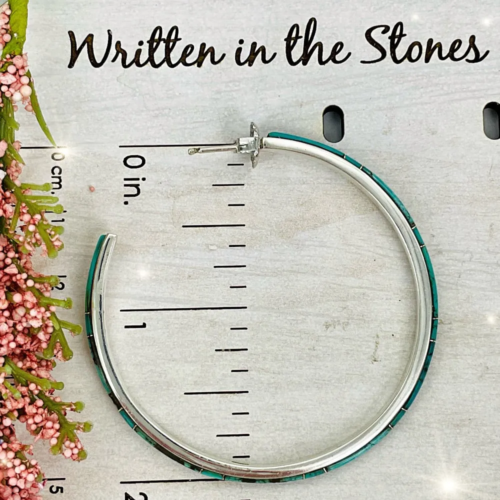 LARGE {Sierra Nevada turquoise} Hoops