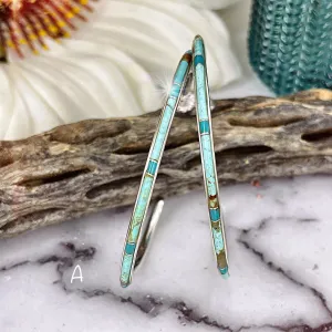 LARGE {Sierra Nevada turquoise} Hoops