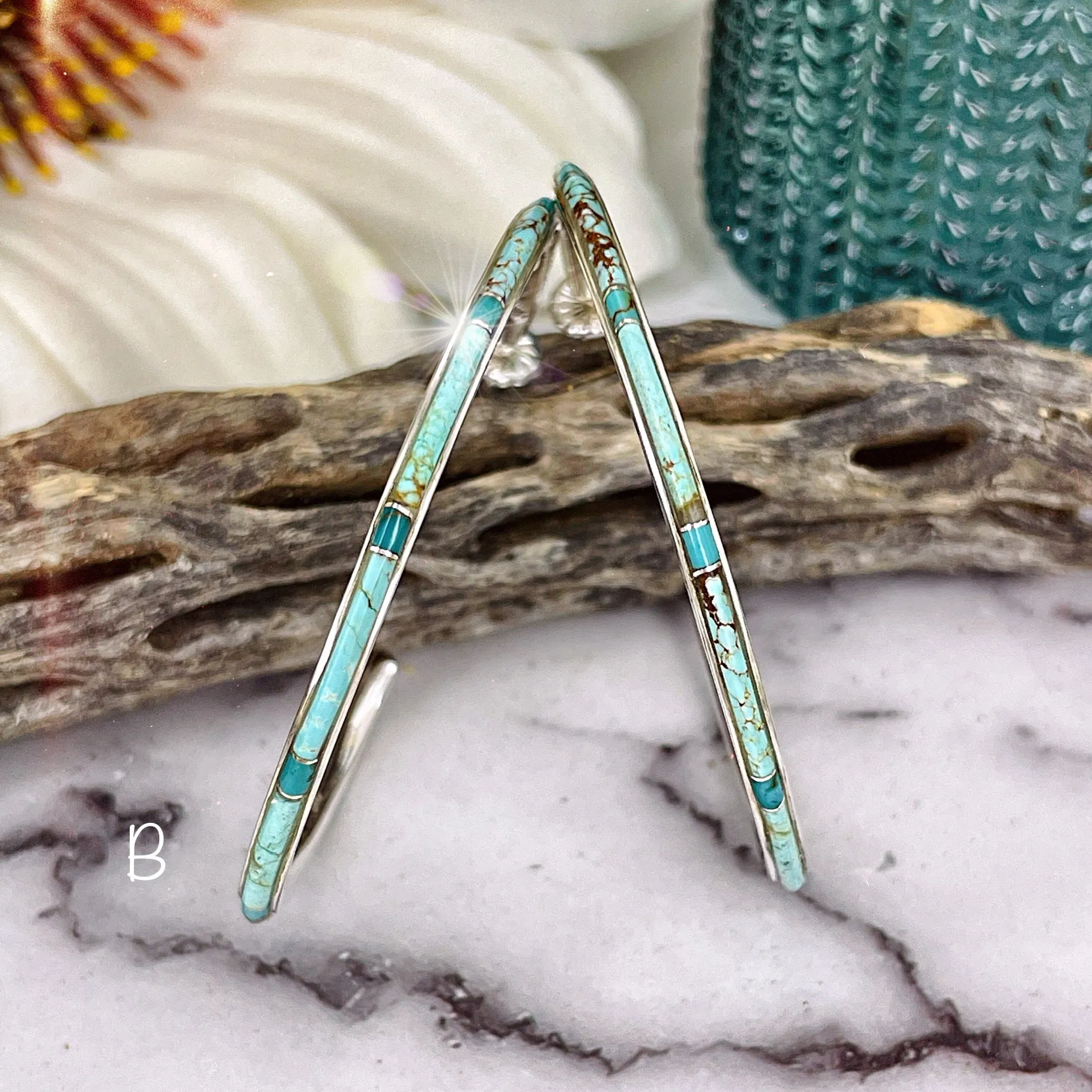 LARGE {Sierra Nevada turquoise} Hoops