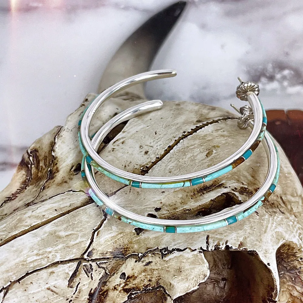 LARGE {Sierra Nevada turquoise} Hoops