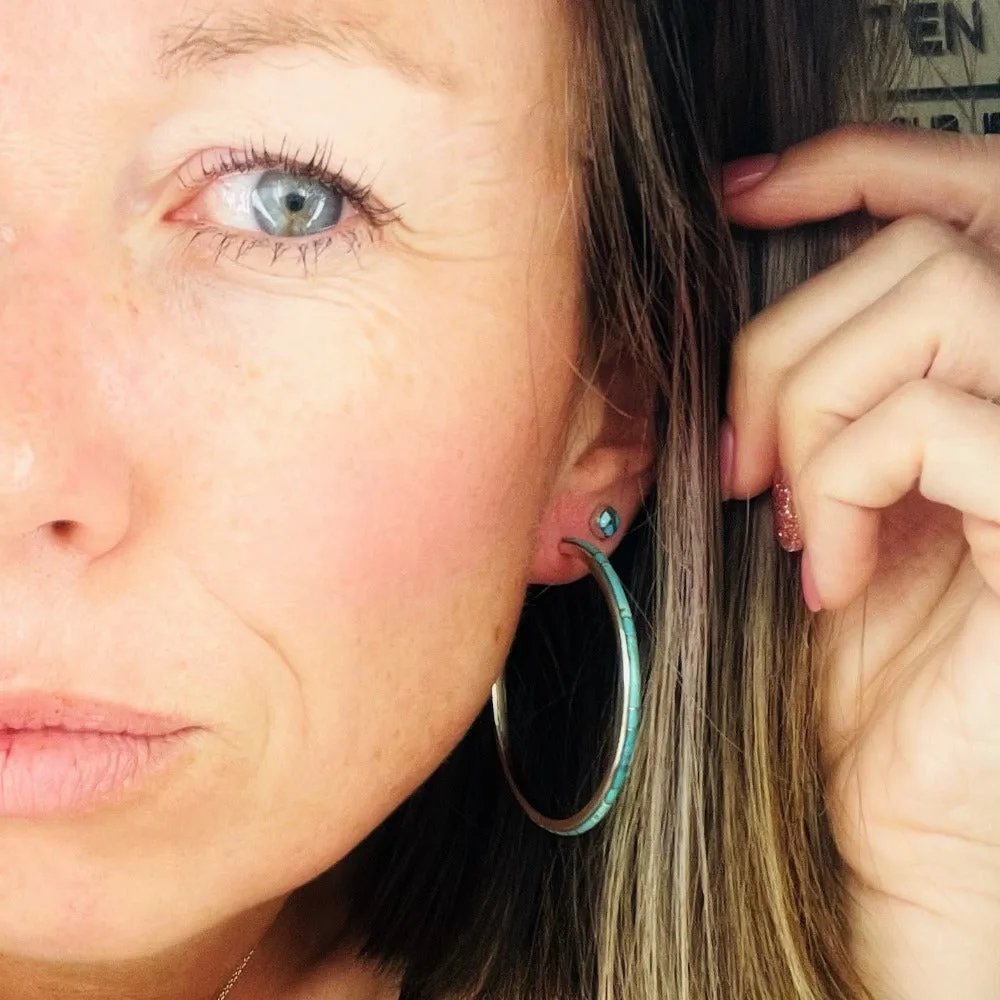 LARGE {Sierra Nevada turquoise} Hoops