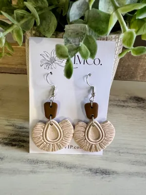 Lightweight Chic Cream Polymer Clay Earrings